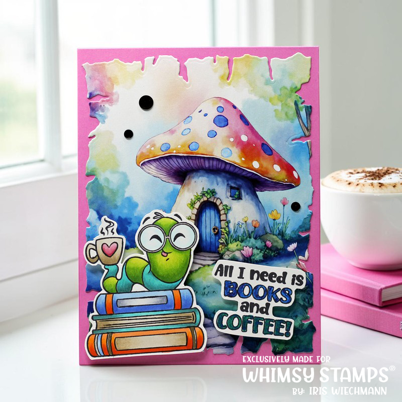 Bookworm Clear Stamps - Whimsy Stamps