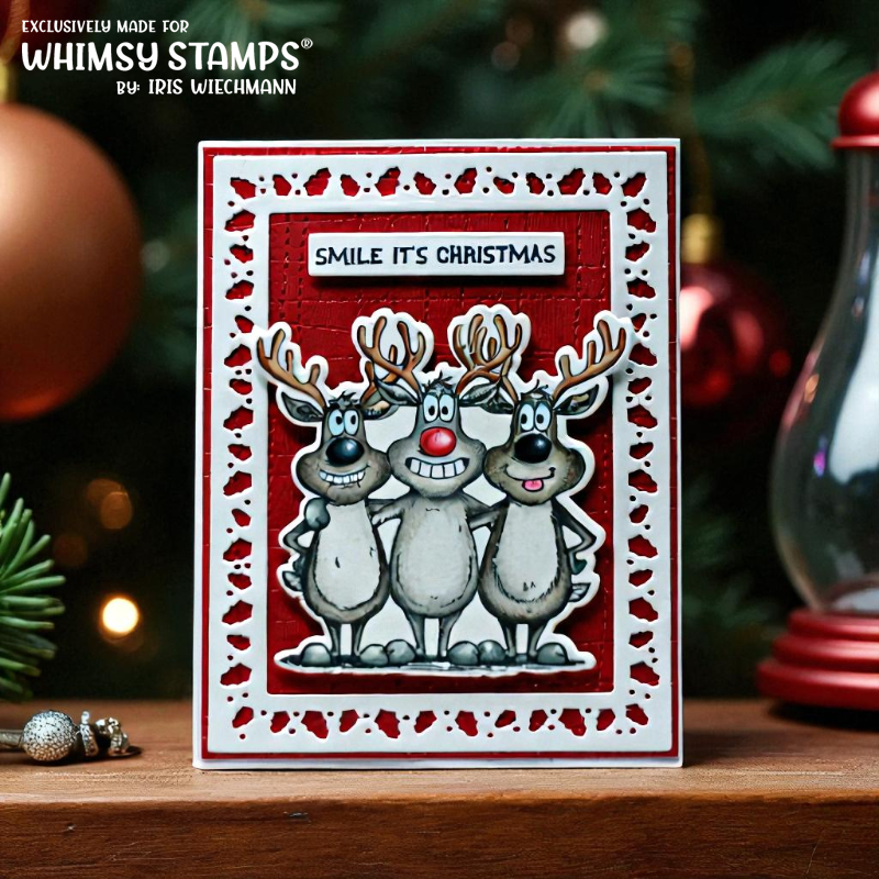 Reindeer Smiles Clear Stamps - Whimsy Stamps