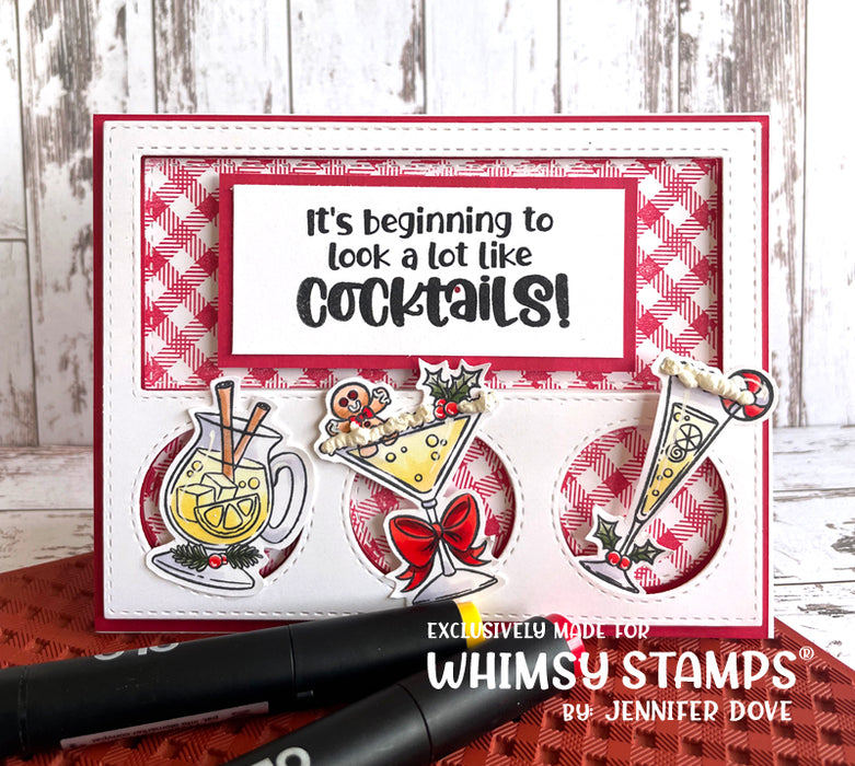 *NEW Cocktails Clear Stamps - Whimsy Stamps