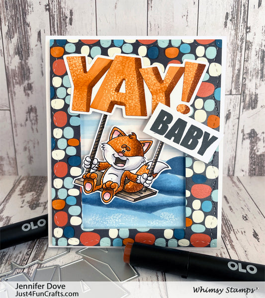 Fox Swinging - Digital Stamp - Whimsy Stamps