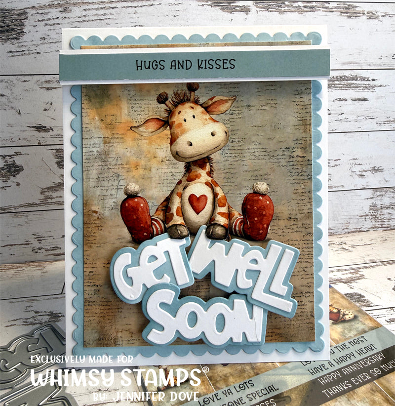 Quick Card Fronts - Heartfelt Giraffes 2 - Whimsy Stamps