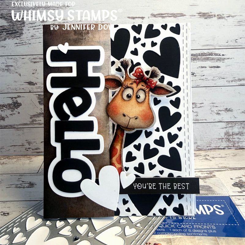 Quick Card Fronts - Heartfelt Giraffes 1 - Whimsy Stamps