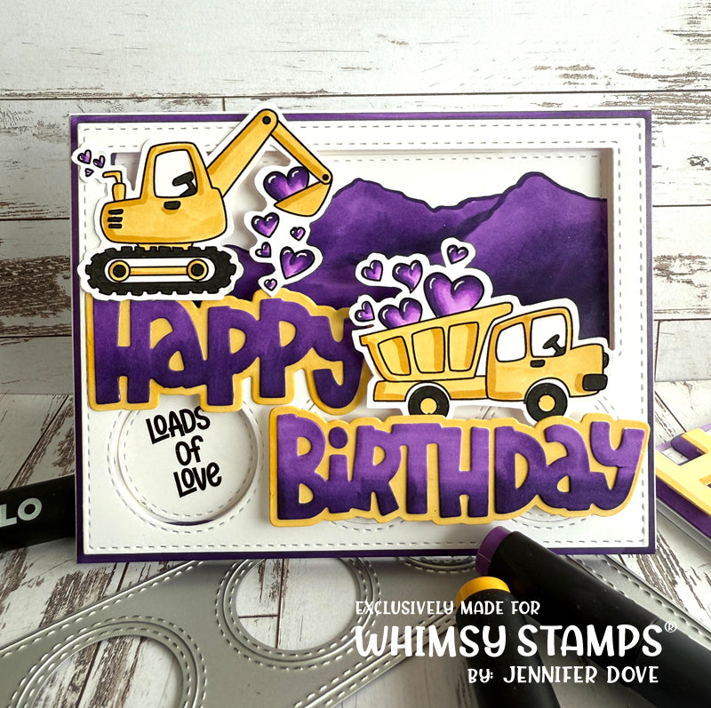Happy Word and Shadow Die Set - Whimsy Stamps