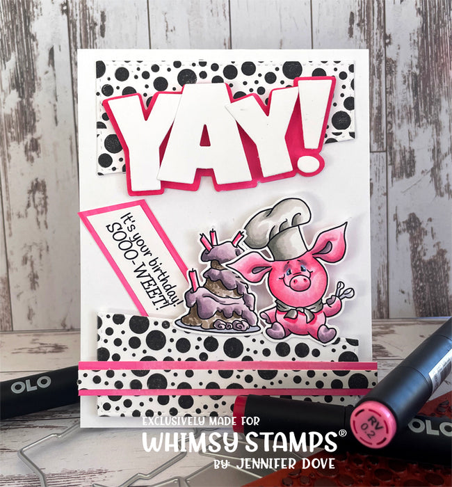 Yay Word and Shadow Die Set - Whimsy Stamps