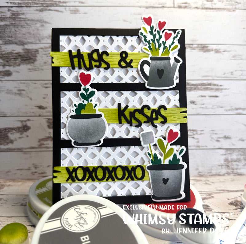 Planted Hearts Layering Stencil - Whimsy Stamps