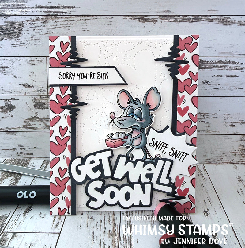 Get Well Soon Word and Shadow Die Set - Whimsy Stamps