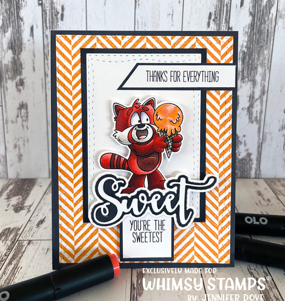 **NEW Red Panda Fun Clear Stamps - Whimsy Stamps