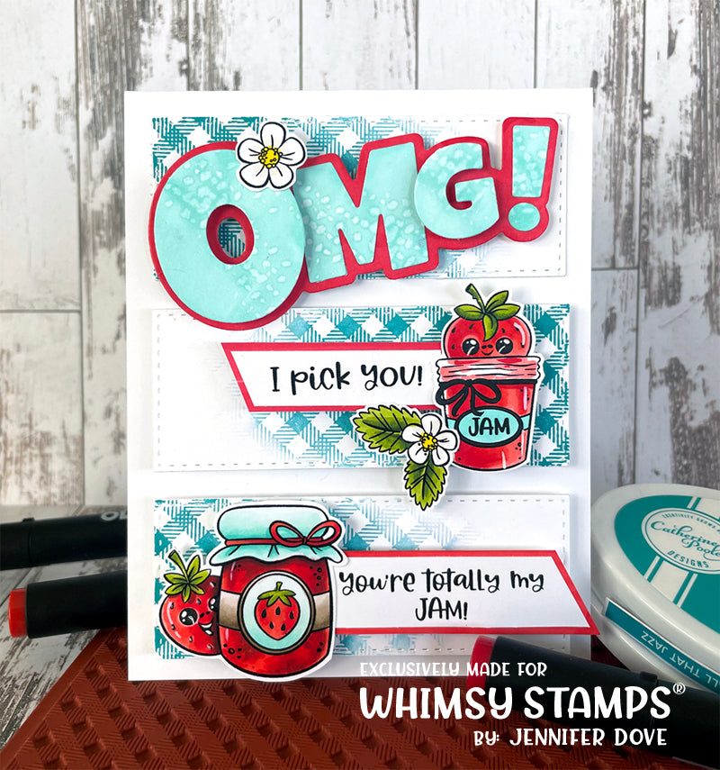 **NEW Sweet Strawberries Clear Stamps - Whimsy Stamps