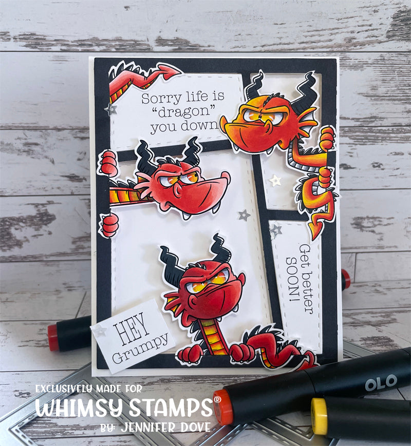 Grumpy Dragons Clear Stamps - Whimsy Stamps