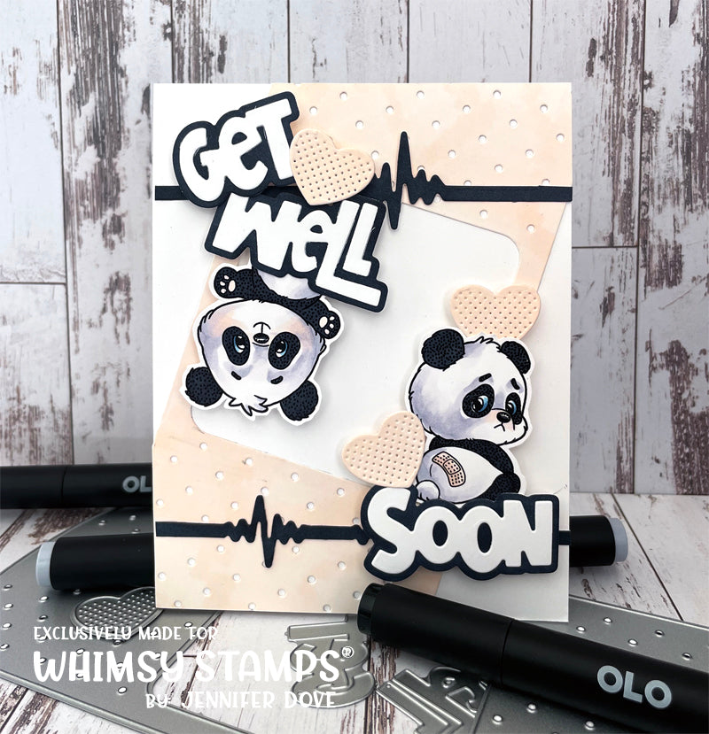 Panda Get Well Clear Stamps