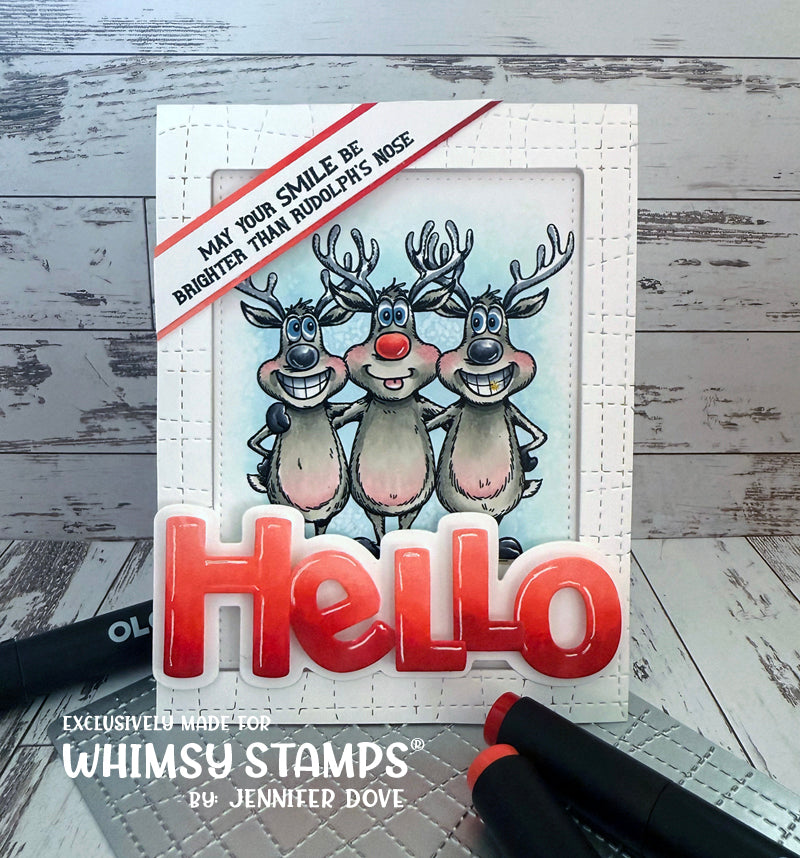 Reindeer Smiles Clear Stamps - Whimsy Stamps