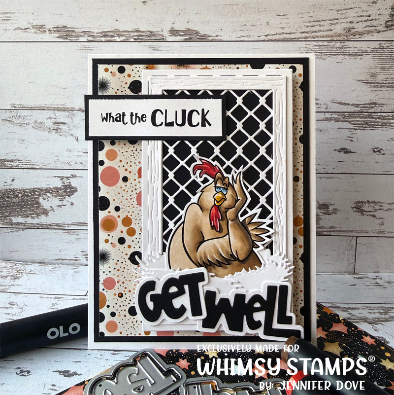 Get Well Soon Word and Shadow Die Set - Whimsy Stamps