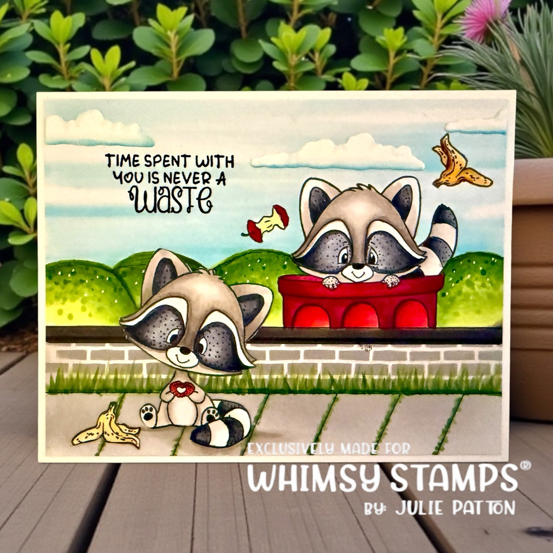 Raccoon How've You Bin Clear Stamps - Whimsy Stamps