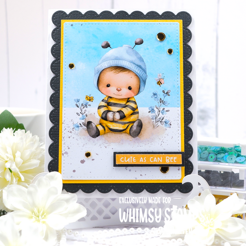 **NEW Quick Card Fronts - Bee Cute - Whimsy Stamps