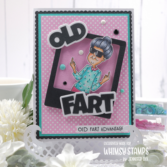*NEW Old Fart Geezer Word and Shadow Die Set - Whimsy Stamps