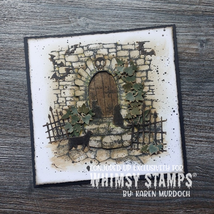 Dungeon Door Rubber Cling Stamp - Whimsy Stamps