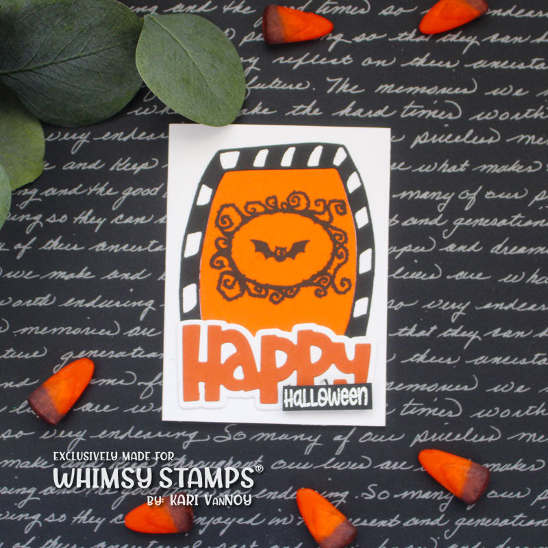 Happy Word and Shadow Die Set - Whimsy Stamps