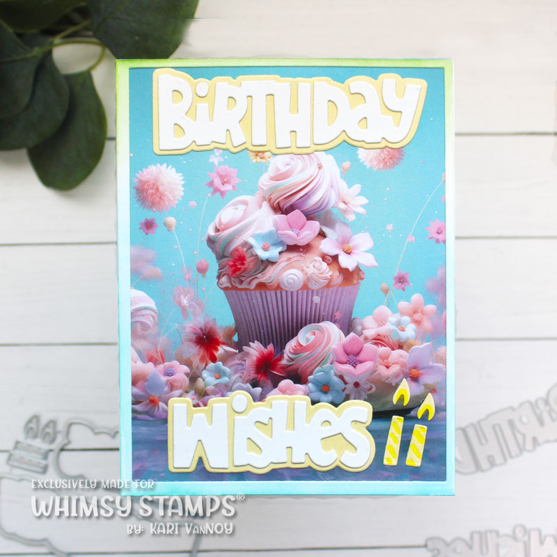 **NEW Birthday Wishes Word and Shadow Die Set - Whimsy Stamps