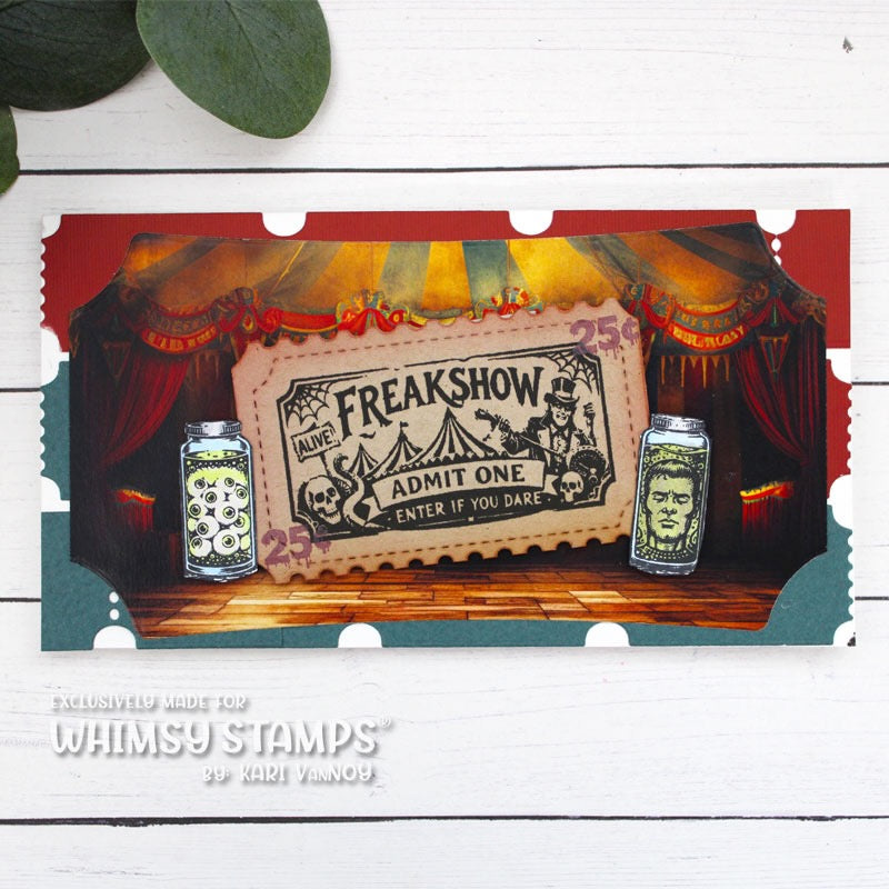 Creepy Carnival Freakshow Tickets Clear Stamps