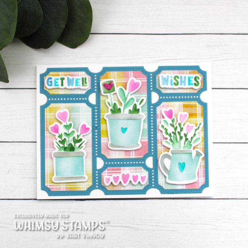 Planted Hearts Layering Stencil - Whimsy Stamps