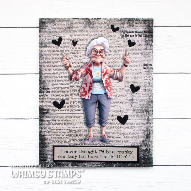 **NEW Quick Card Fronts - Old Fart Grandma - Whimsy Stamps