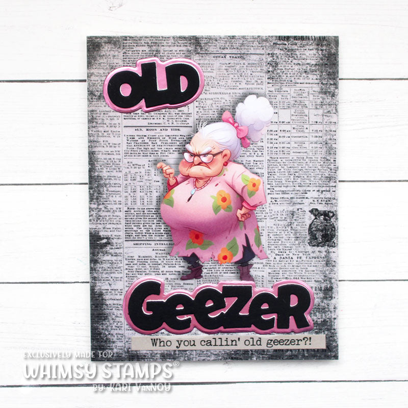 **NEW Quick Card Fronts - Old Fart Grandma - Whimsy Stamps