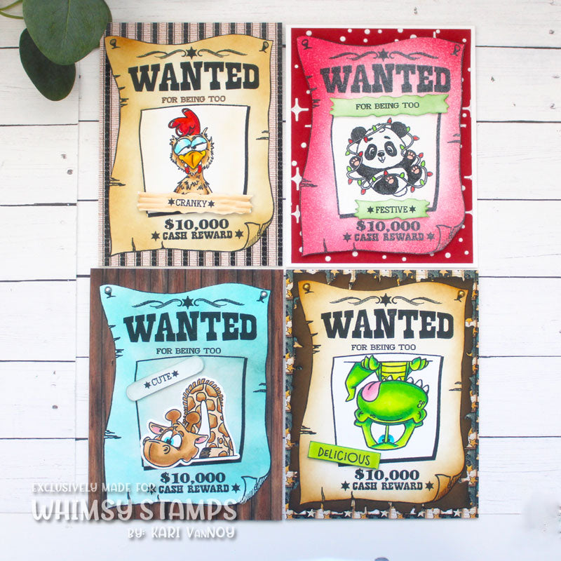 Wanted Poster Clear Stamps - Whimsy Stamps
