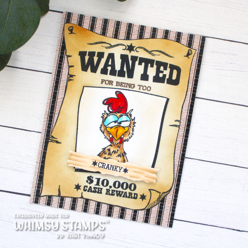 Rooster Birthday Clear Stamps - Whimsy Stamps