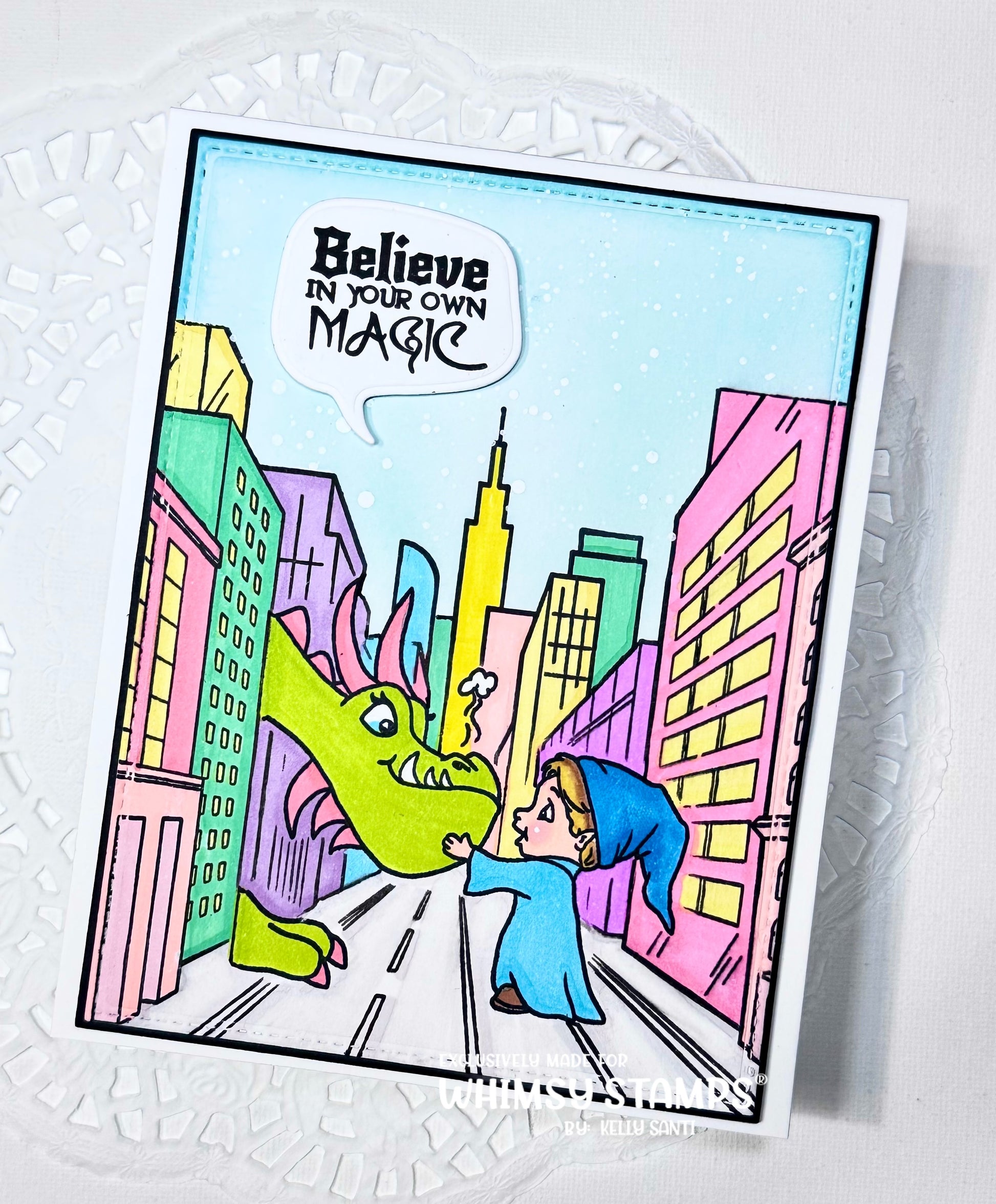 City Street Background Rubber Cling Stamp - Whimsy Stamps