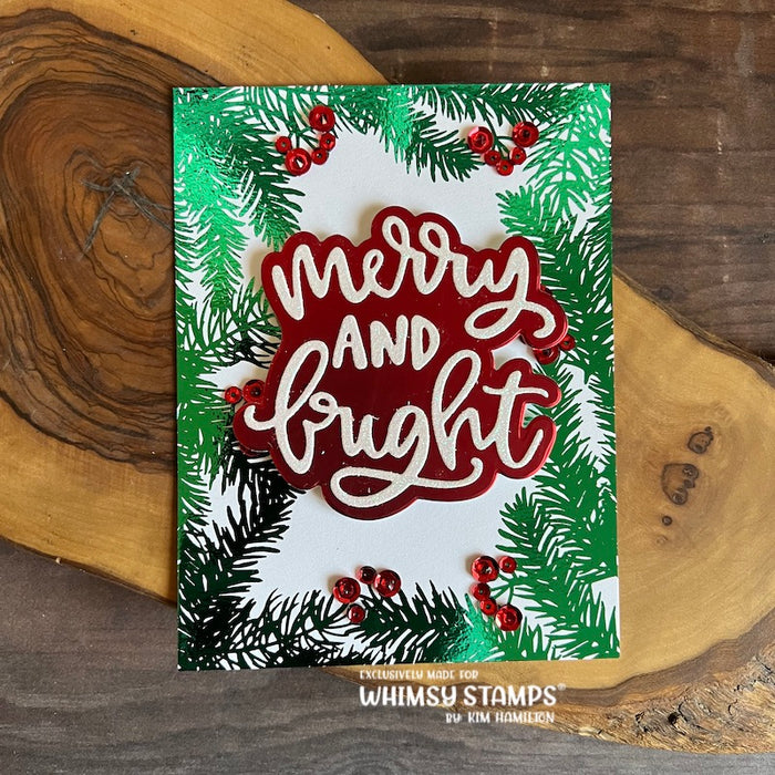 Merry and Bright Word and Shadow Die Set - Whimsy Stamps