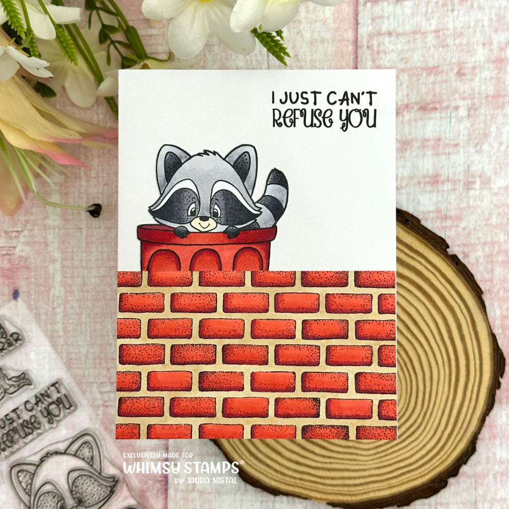 Brick Background Rubber Cling Stamp - Whimsy Stamps