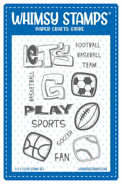 **NEW Let's Play Sports Clear Stamps - Whimsy Stamps