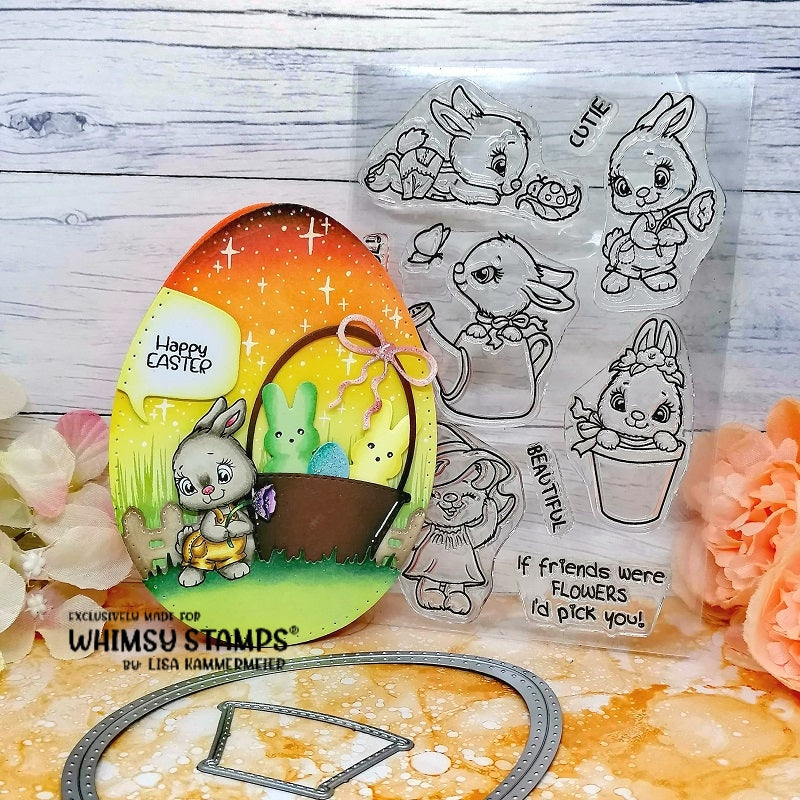 Bunnies in the Garden Clear Stamps - Whimsy Stamps