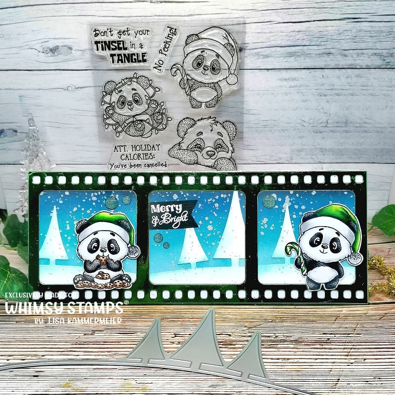 Panda Christmas Clear Stamps - Whimsy Stamps