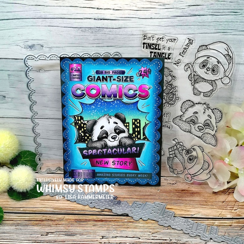 Comic Book Page Rubber Cling Stamp - Whimsy Stamps