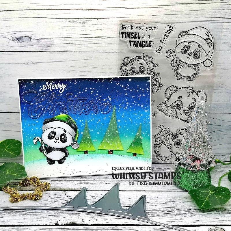 Panda Christmas Clear Stamps - Whimsy Stamps