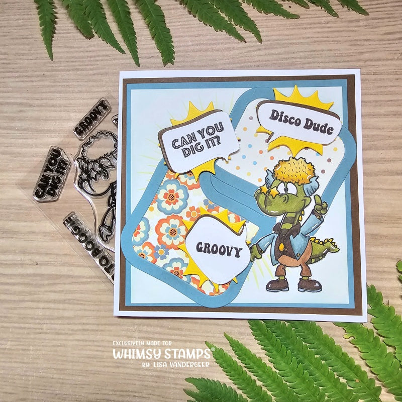 **NEW Disco Dude Dudley Clear Stamp and Outline Die - Whimsy Stamps