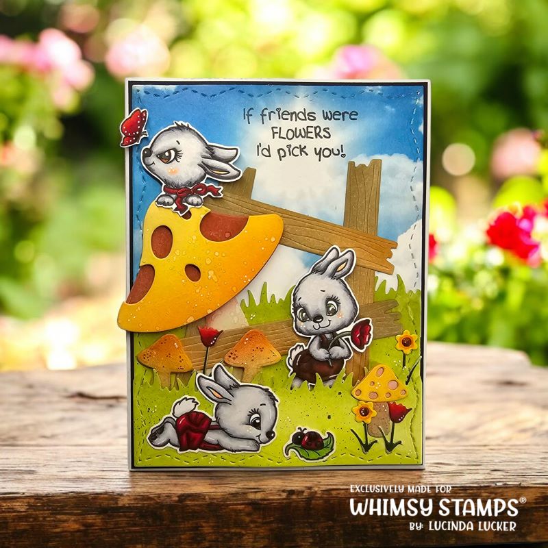 Bunnies in the Garden Clear Stamps - Whimsy Stamps