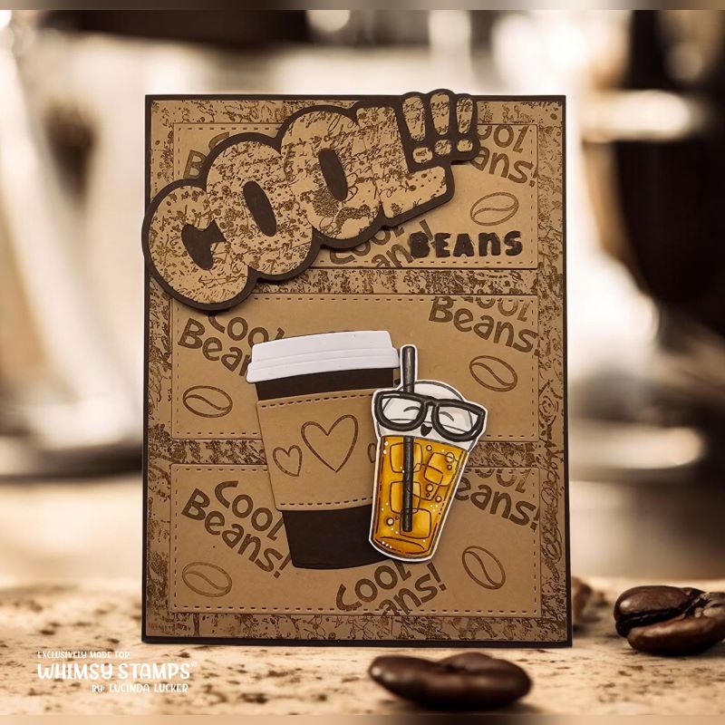 Cool Beans Word and Shadow Die Set - Whimsy Stamps