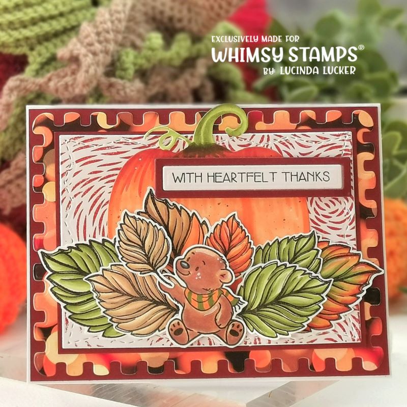 Autumn Layered Leaves Clear Stamps - Whimsy Stamps