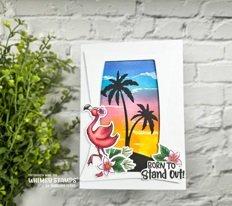**NEW Flamingo Summer Outlines Die Set - Whimsy Stamps