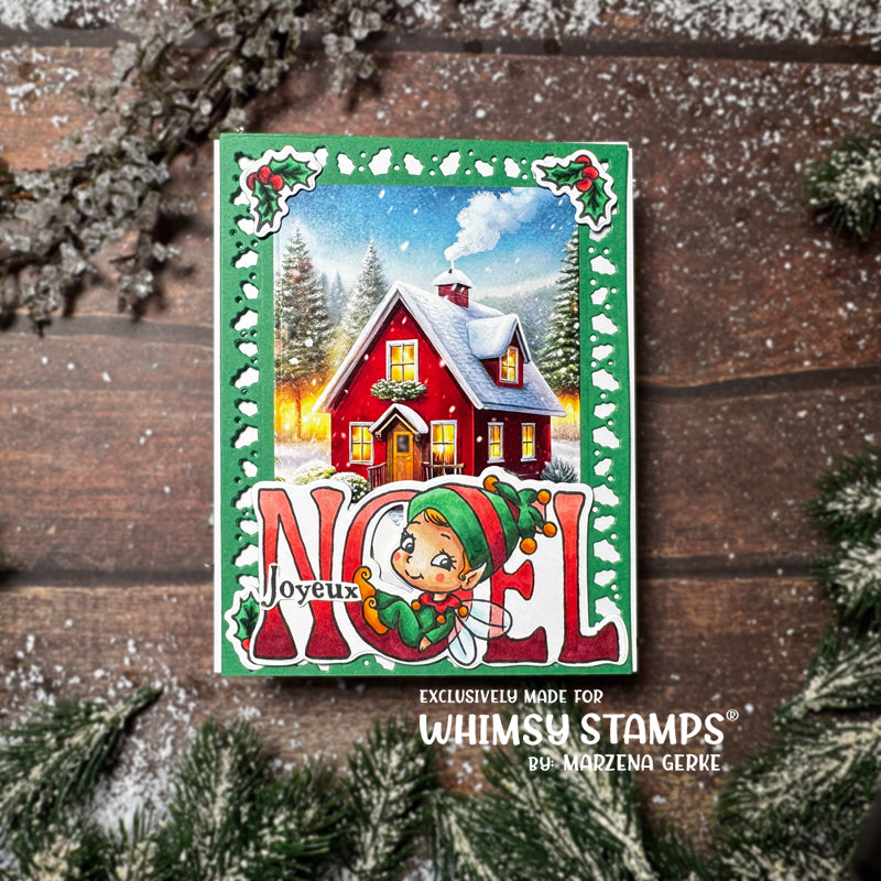 *NEW Christmas Greetings Fairies Outline Die Set - Whimsy Stamps