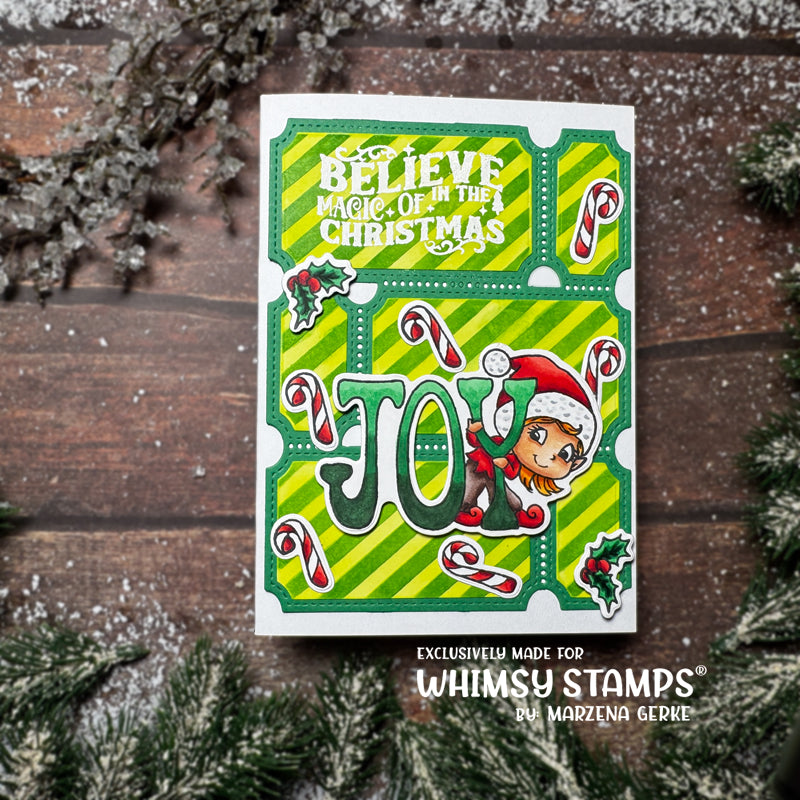 *NEW Christmas Greetings Fairies Outline Die Set - Whimsy Stamps