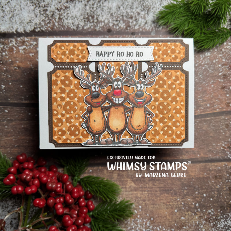 Reindeer Smiles Clear Stamps - Whimsy Stamps