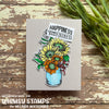 Gerbera Daisies Vase Rubber Cling Stamp - Whimsy Stamps