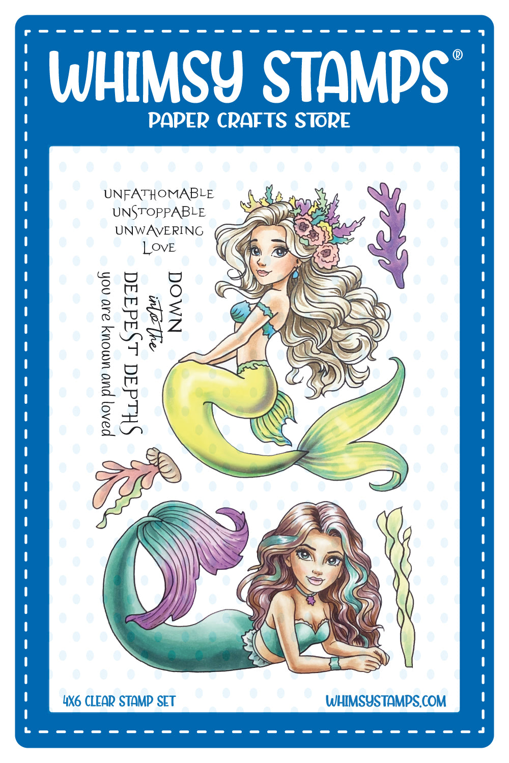 Mermaid Meditations Clear Stamps - Whimsy Stamps