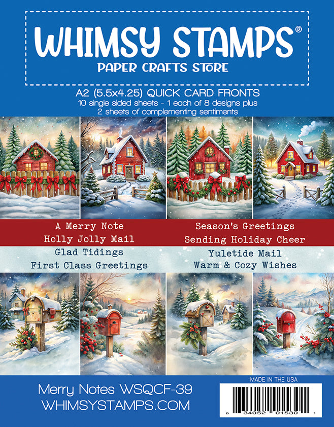 *NEW Quick Card Fronts - Merry Notes - Whimsy Stamps