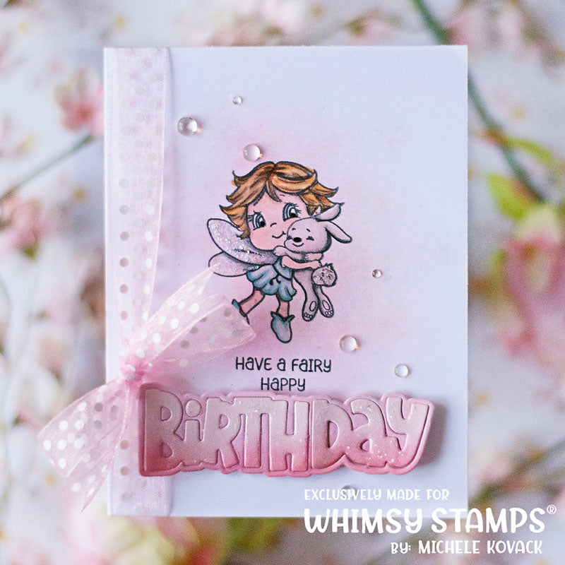 Birthday Wishes Word and Shadow Die Set - Whimsy Stamps