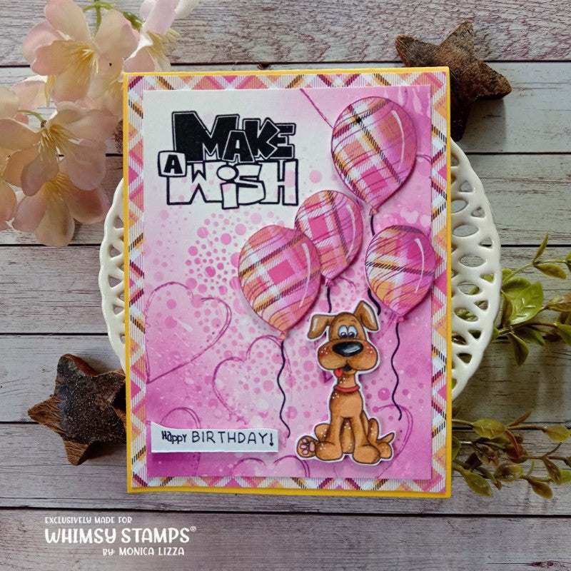 Birthday Sketch Clear Stamps - Whimsy Stamps