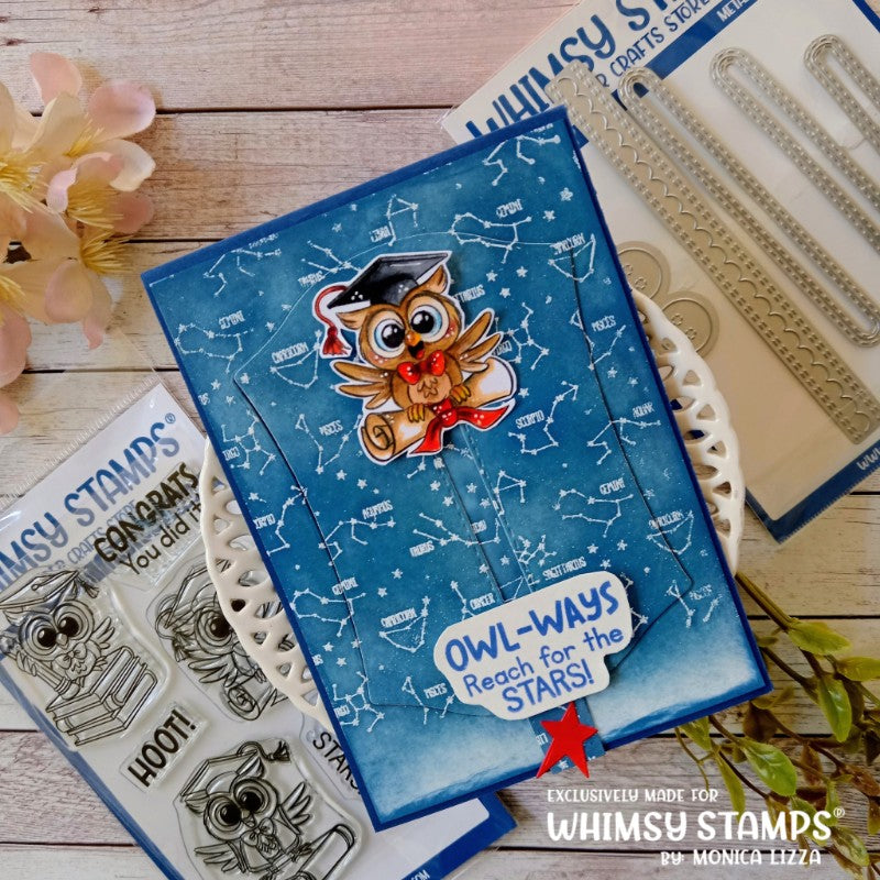 Owl Ways Reach for the Stars Clear Stamps - Whimsy Stamps